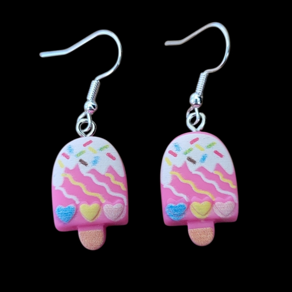 Pink Ice Cream Bar Earrings